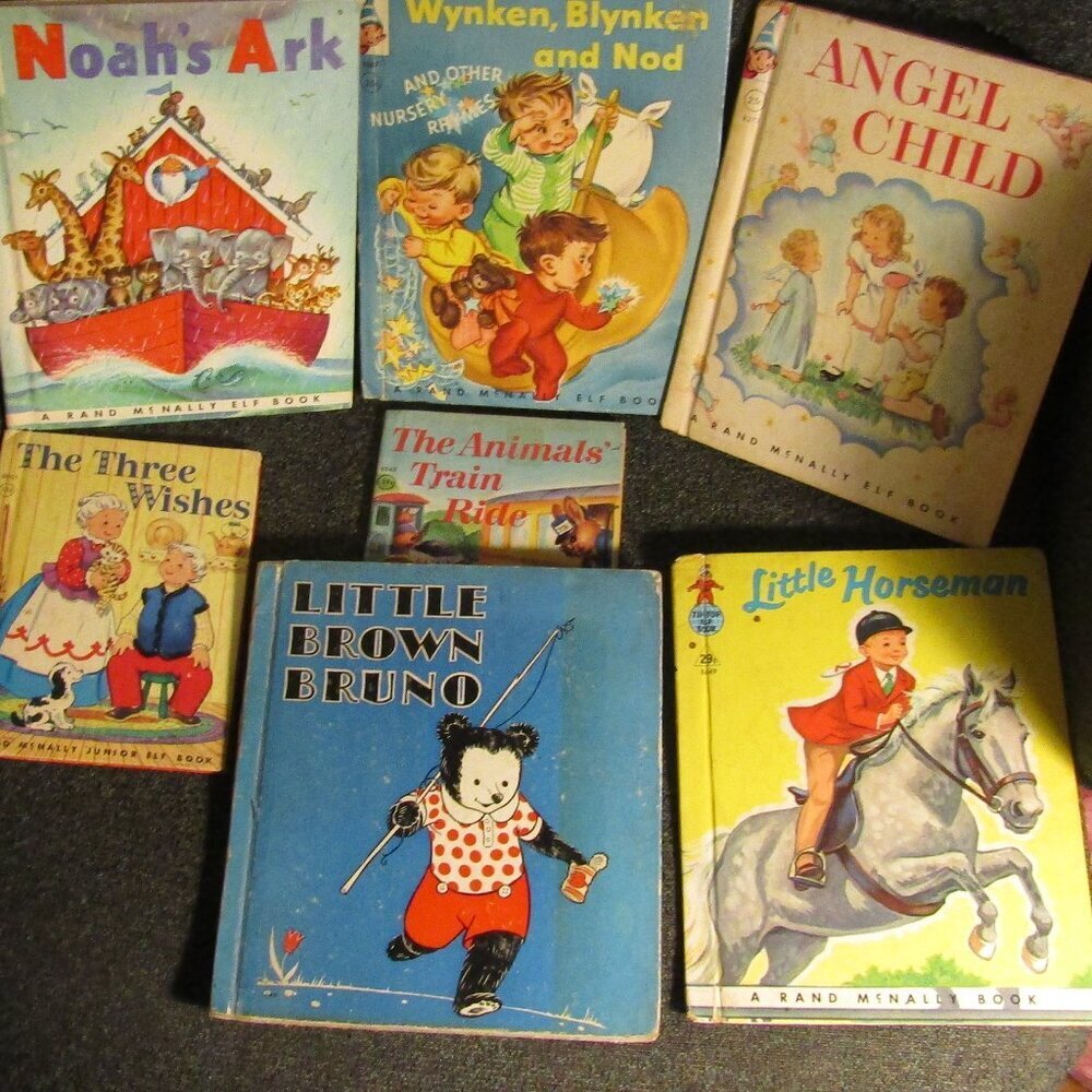 Lot 8 Vintage Rand McNally Books LITTLE HORSEMAN -BROWN BRUNO- NOAH -WYNKEN ++++